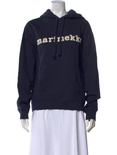 Pre-owned Marimekko Graphic Print Crew Neck Sweater In Blue