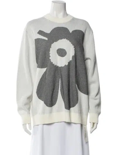 Pre-owned Marimekko Graphic Print Crew Neck Sweater In Silver