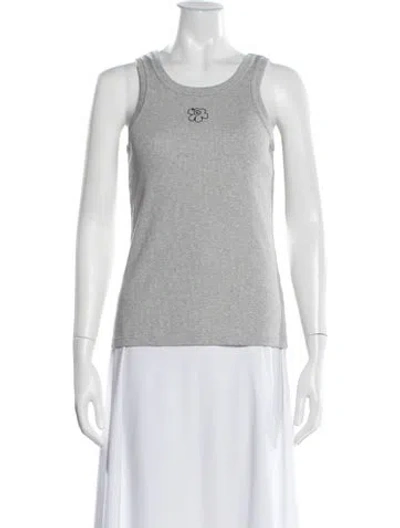 Pre-owned Marimekko Graphic Print Crew Neck Top In Gray