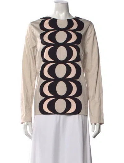 Pre-owned Marimekko Graphic Print Crew Neck Top In Neutral