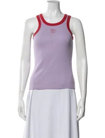 Pre-owned Marimekko Graphic Print Crew Neck Top In Purple