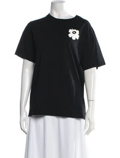 Pre-owned Marimekko Graphic Print Crew Neck T-shirt In Black