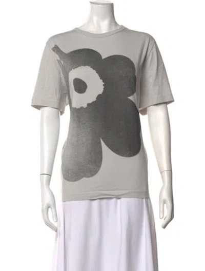 Pre-owned Marimekko Graphic Print Crew Neck T-shirt In Grey