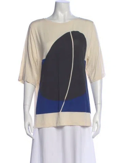 Pre-owned Marimekko Graphic Print Crew Neck T-shirt In Neutral