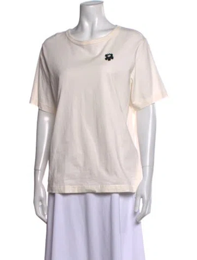 Pre-owned Marimekko Graphic Print Crew Neck T-shirt In Neutrals