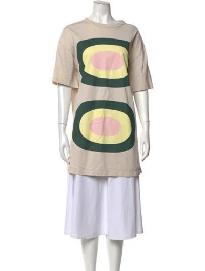 Pre-owned Marimekko Graphic Print Crew Neck T-shirt In Neutrals
