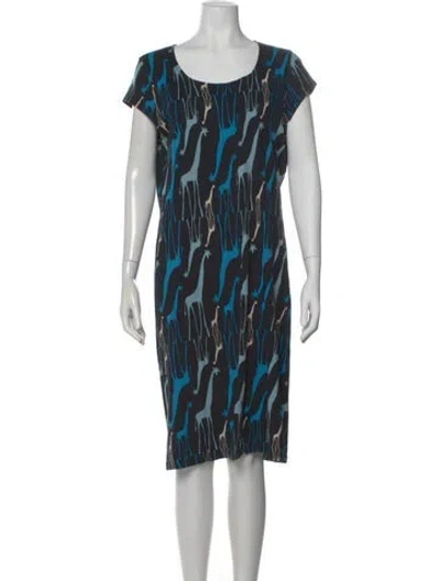 Pre-owned Marimekko Graphic Print Knee-length Dress In Black