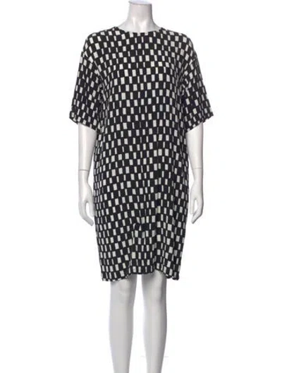 Pre-owned Marimekko Graphic Print Knee-length Dress In Black