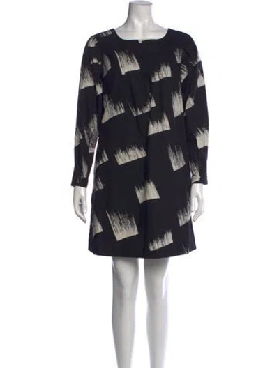Pre-owned Marimekko Graphic Print Mini Dress In Black