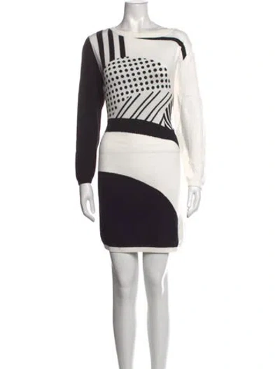 Pre-owned Marimekko Graphic Print Mini Dress In Black