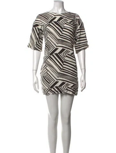 Pre-owned Marimekko Graphic Print Mini Dress In Black