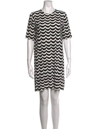 Pre-owned Marimekko Graphic Print Mini Dress In Black/white