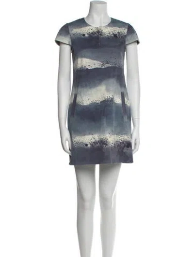 Pre-owned Marimekko Graphic Print Mini Dress In Blue