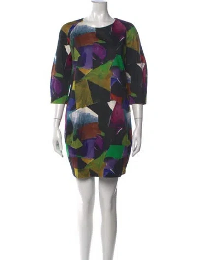 Pre-owned Marimekko Graphic Print Mini Dress In Purple