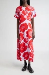 Marimekko Heleä Pioni Maxi Dress In Red
