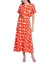 Marimekko Suitsuke Flutter Sleeve Maxi Dress In Multi