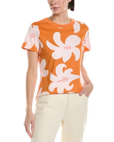 Marimekko Heleys Villinarsissi T-shirt In Orange, Rose, Pink