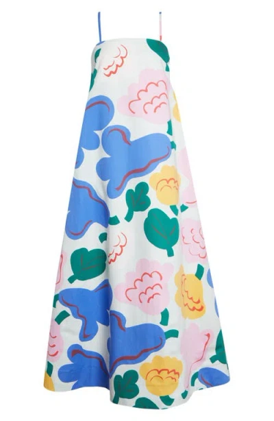 Marimekko Huvittaa Kukasta Kukkaan Floral Cotton & Linen Maxi Dress In Multi