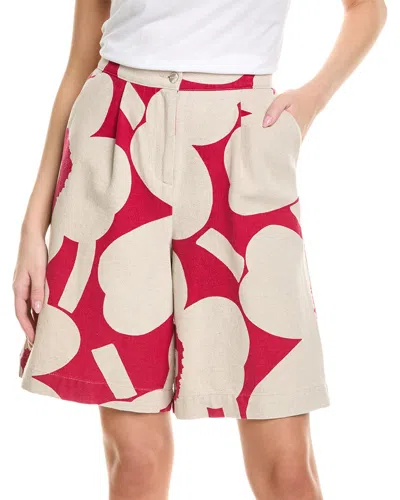 Marimekko Hyoky Unikko Linen-blend Short In Pink