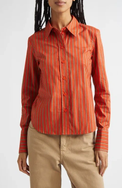 Marimekko Innota Piccolo Stretch Cotton Shirt In Orange