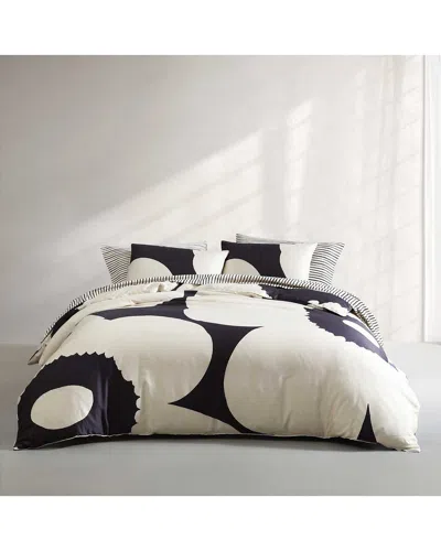 Marimekko Iso Unikko 100% Organic Cotton Duvet Cover Set In Neutral