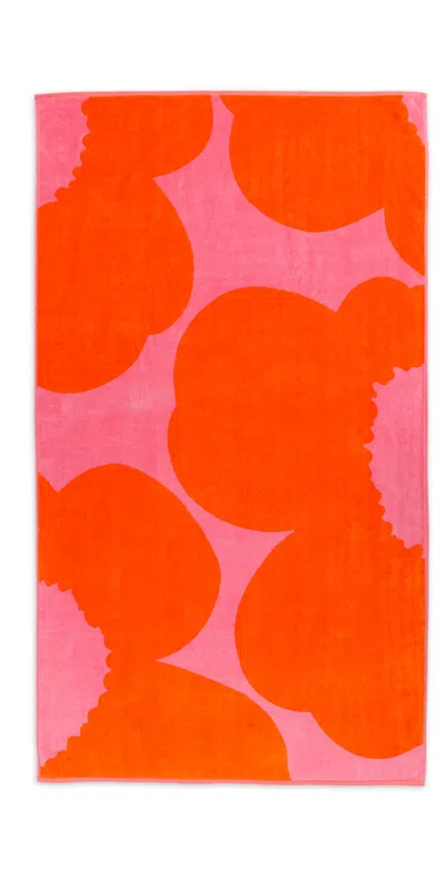 Marimekko Iso Unikko Bath Towel Pink/orange Red