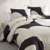 Marimekko Iso Unikko Cotton 3 Piece Duvet Cover Set, Full Queen In Charcoal