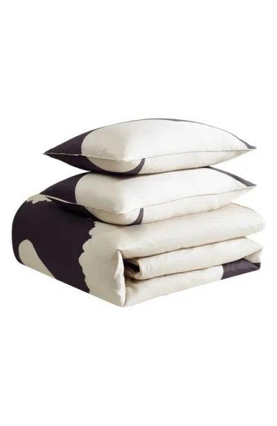 Marimekko Iso Unikko Organic Cotton Duvet Cover & Sham Set In Open Charcoal
