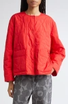 Marimekko Kapseli Piirto Unikko Quilted Jacket In Red