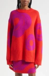 Marimekko Kartakteri Tumma Floral Jacquard Merino Wool & Mohair Blend Sweater In Multi