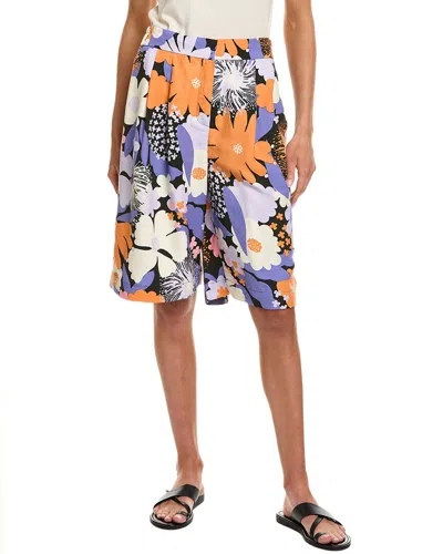 Marimekko Kasvisto Suvikimppu Linen-blend Short In Black