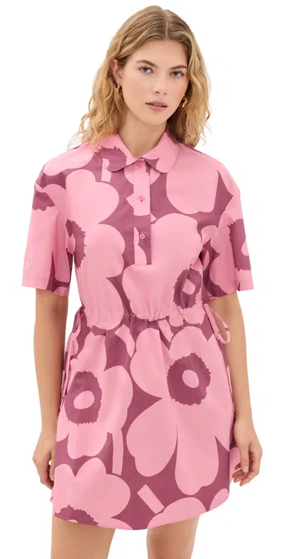Marimekko Katkelma Unikko Mini Dress Rose/dark Rose