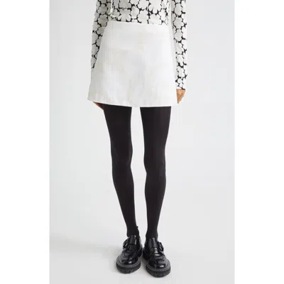 Marimekko Kirjasto Unikko Jacquard A-line Faille Miniskirt In White