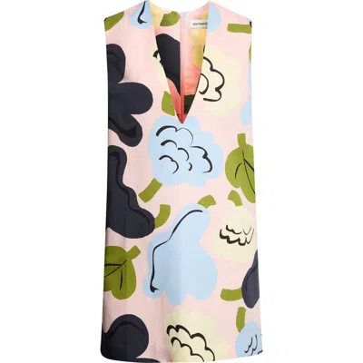 Marimekko Kiuru Kukasta Kukkaan V-neck Shift Dress In Multi