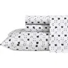 Marimekko Kukkaketo 200 Thread Count Cotton Percale Queen Sheet Set In Black