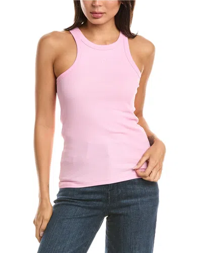 Marimekko Kupla Unkko Embroidered Flower Ribbed Stretch Cotton Tank Top In Pink