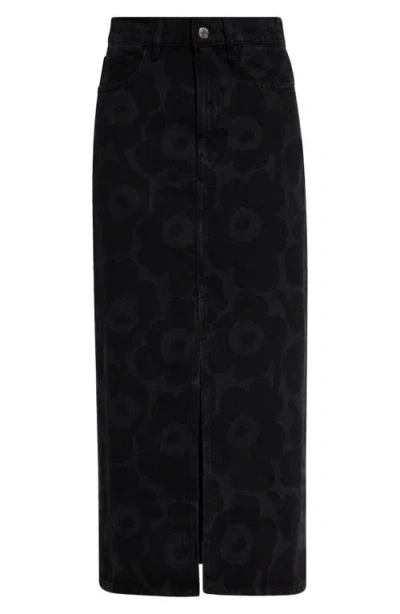 Marimekko Kustma Uniko Mari Denim Midi Skirt In Blue