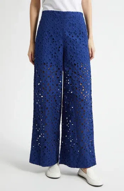 Marimekko Lados Keidas Cotton Eyelet Pants In Blue