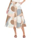 Marimekko Laita Kamelia Linen-blend Midi Skirt In Blue