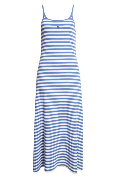 Marimekko Laulaa Tsrita Unkko Kiski Stripe Stretch Cotton Dress In Blue