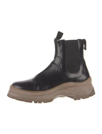 Pre-owned Marimekko Leather Chelsea Boots In Black