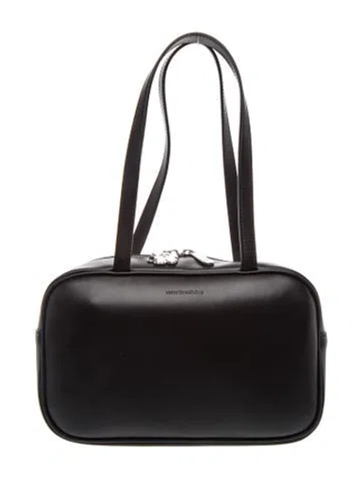 Pre-owned Marimekko Leather Shoulder Bag In Black
