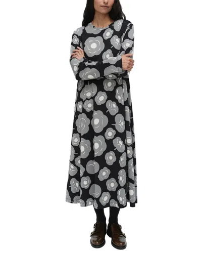 Marimekko Lehtokielo Tumma Jersey Dress In Black
