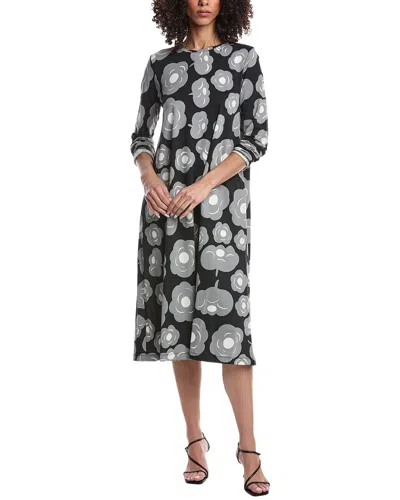 Marimekko Lehtokielo Tumma Midi Dress In Black