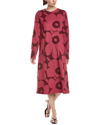 Marimekko Lehtokielo Unikko Maxi Dress In Brown