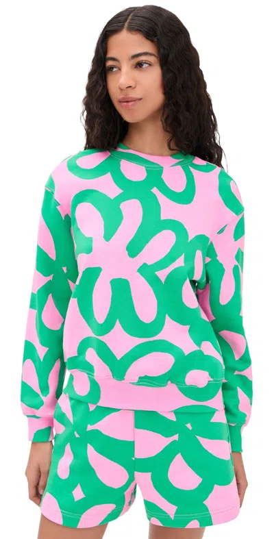 Marimekko Leiot Jattikukka Kioski Sweatshirt Light Pink/green