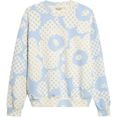 Marimekko Leiot Unikko Kioski Polka Dot Flower Sweater In Blue