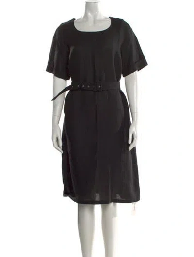 Pre-owned Marimekko Linen Knee-length Dress In Black