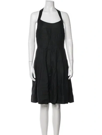 Pre-owned Marimekko Linen Knee-length Dress In Black