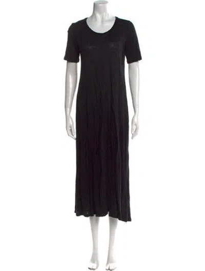 Pre-owned Marimekko Linen Long Dress In Black